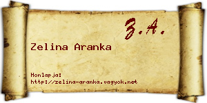 Zelina Aranka névjegykártya